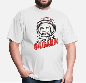 První Člověk Cestovat Do Vesmíru Jurij Gagarin Sovětský Prostor T-Shirt. Letní Bavlna Krátký Rukáv O-Neck Pánské Tričko Nové S-3XL