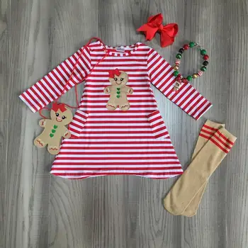 Dítě dívky podzim/zima šaty oblečení dívky perník dívka Vánoční šaty odpovídající kabelky ,punčochy a doplňky