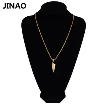 JINAO Hip Hop Rock Micro Vydláždit Kubické Zirkony Strojek Náhrdelníky & Přívěsek Tři Řetězy 24 Palcový Délka Zlatá Barva Náhrdelník Šperky