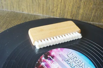 Mokré nebo Suché Vinyl Záznam Čistící Kartáč Skutečné Kozy Vlasy dřevěná Rukojeť