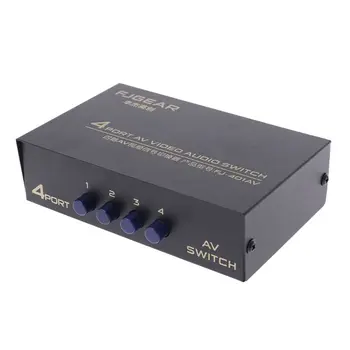 4 Port AV Audio Video RCA 4 Vstup 1 Výstup Přepínač Přepínač Přepínač Splitter Box