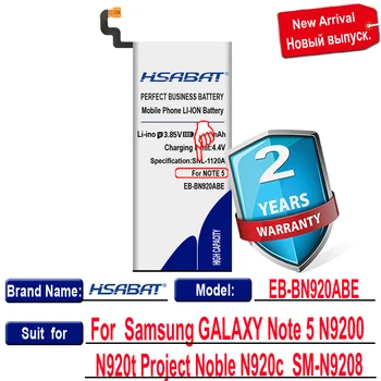 HSABAT 4600mAh Baterie pro Samsung GALAXY Note 5 note5 N9200 N920t Projektu Ušlechtilé N920c EB-BN920ABE SM-N9208 N9208