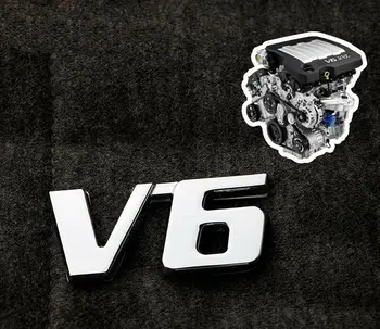 Auto V6 Vintage Chrome Kufru Kovové zadních dveří Zadní Znak Odznak Obtisk Nálepka 4WD
