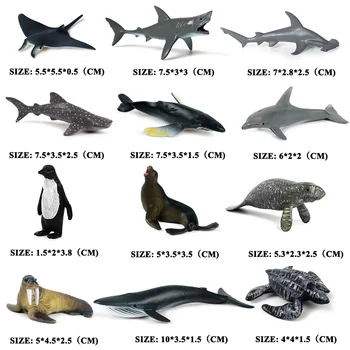 Oenux 18ks/set ledový Oceán, Delfín, Žralok, Želva Ray Vlk Mořský Život Zvířat Model, Akční Figurky Vzdělávání Miniaturní Děti, Hračky