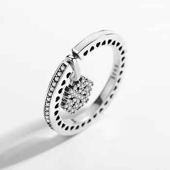 KALETINE Bílá Vločka Kroužek Ženy 925 Sterling Silver Prstenů Zářící Srdce CZ Kameny Přívěsek Šperky Luxusní Svatební Dar