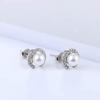 Nový korejský módní Písmena CC pearl kulaté náušnice příslušenství, roztomilé šperky ženy lady knoflíky doprava zdarma