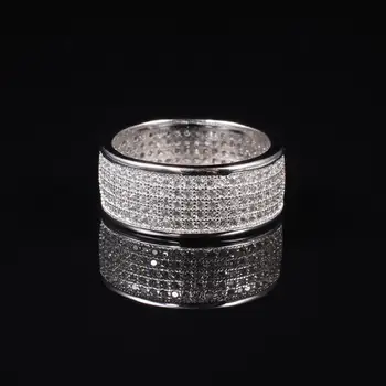 Luxusní Odstavci 925 Sterling Silver Gemstone Prst Prsten, Módní Zářící 286pcs Plné Diamantové Prsteny pro Ženy Šperky dárek