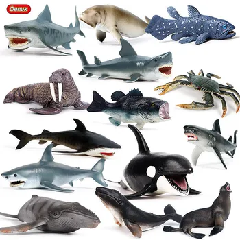 Oenux Nové Oceánu, Mořský Život Zvířat Akční Obrázek Mořské Velký Žralok Zabiják Velryba, Chobotnice, Krab PVC Model Kolekce Hraček Děti Dárek