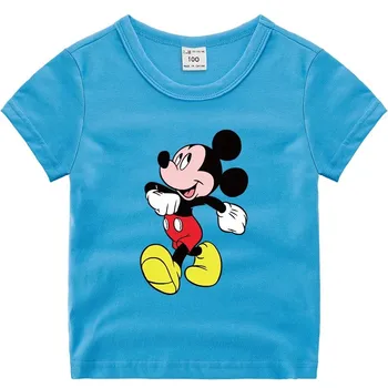 Disney Minnie Mickey Mouse T-shirt Letní Dětské Boys T Shirt Dětské Dívky Trička Topy Kreslený Krátký Rukáv Print dětské Oblečení