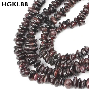 HGKLBB Přírodního Kamene korálky Nepravidelné Tmavě Červený Granát Štěrk Čip korálky pro výrobu Šperků 88cm DIY náramek, náhrdelník příslušenství