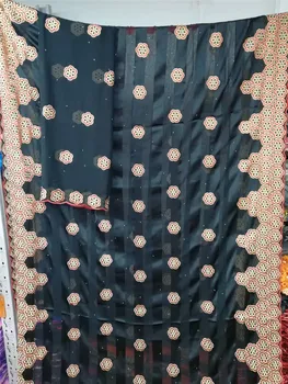 Africké nigerijské krajky tkaniny 2020 vysoce kvalitní real hedvábné tkaniny s šifon halenka se stuhou hedvábné tkaniny pro ženy šaty 7yards