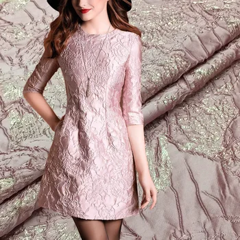 HLQON Vysoce kvalitní příze barvené occident styl jacquard, brokát tkaniny pro tkáně ženy šaty oblečení patchwork