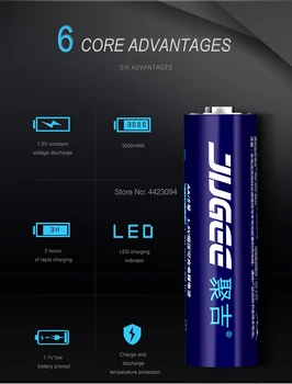 2019 nové JUGEE 1,5 v 3000mWh AA dobíjecí Li-polymerová baterie lithium Nejnovější technologie, inovace,