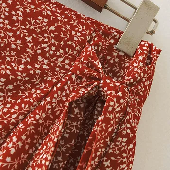 2020 Dámské vysoké pasu krajka-up sukně Evropských a Amerických nabíranou nepravidelný tisk zip sukně Květinové Tisk Sukně