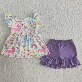 Nová Baby Dívky Šaty Jednorožec Tisku Pro Batole Dívky Nosí Nejprodávanější