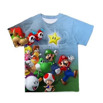 3D Tisk Létě Pánské Karikatura Hra Mario T-Shirt Módní Ulici Hot Prodej Hry Zábavné Oblečení Rodič-Dítě Oblečení na Míru