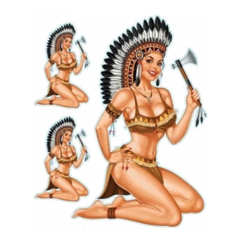 Ročník Indické Pin Up Girl Sexy Indianerin Busen Obtisk