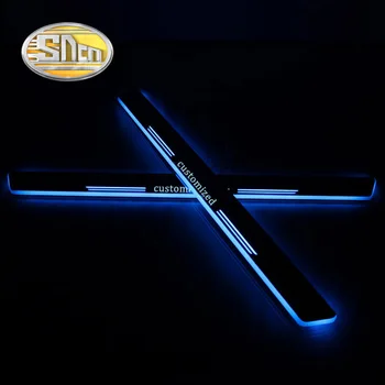 SNCN 4KS Akryl Pohybující se LED Vítejte Pedál Auto Šoupat Deska Pedálu Prahu Dráhy Světla Pro Mercedes Benz X117 CLA180 CLA200