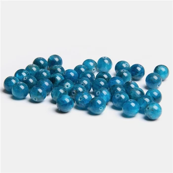 Přírodní 6 8 10 mm kulaté modré Třídy A apatit korálky volné distanční kámen korálky pro výrobu šperků náramek diy ručně vyráběné náušnice
