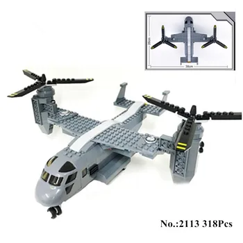 H&HXY 2114 562Pcs/ 2113 318Pcs BuildingBlocks Vojenské UH-60 BLACK HAWK Letadlo Letadlo Vrtulník Cihly, Bloky, Hračky Decool