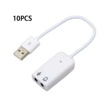 10KS Externí USB Audio Zvuková Karta Adaptér Virtuální 7.1 Kanálový Kabel S Mikrofonem 3,5 mm rozhraní Zvukové Karty