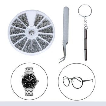 1200 Ks Drobné Šrouby, Matice Sortiment Repair Tool Kit s Mikro Šroubovák a Kleště pro Micro Brýle Sluneční brýle Brýle