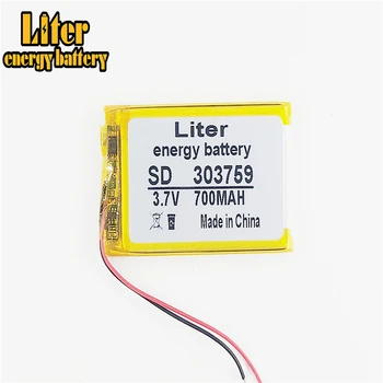 Dobíjecí baterie 303759 3.7 V lithium polymer baterie 700mAh tachografu general electric core GPS navigator