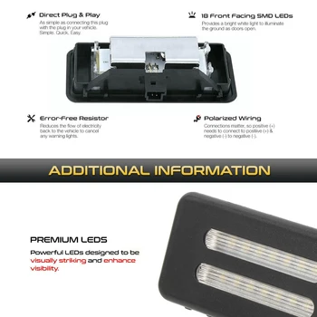 2ks LED Sluneční Clony kosmetické Zrcadlo Lampy Pro BMW X3 F25 X1 E84 X6 E71 X5 E70, E60, E61 E90 E91 E92 E72 Světlo na Čtení