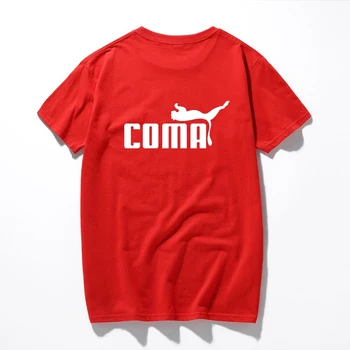 Koma logo mens t shirt parodie cool trend komedie spoof vtip vtipné topy t košile Bavlna krátký rukáv t-shirt pánské oblečení