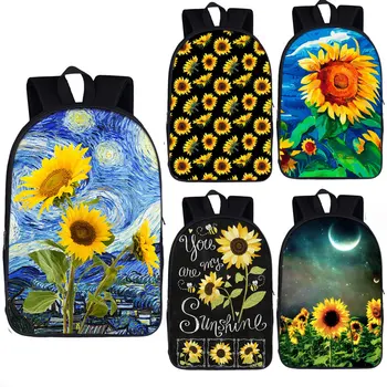 Van Gogha hvězdná noc slunečnice batoh ženy muži batoh, cestovní tašky děti, školní tašky pro dospívající chlapci dívky, dítě batoh