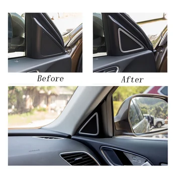 Car styling Dveře Audio Reproduktor Dekorativní Pás Pokrývá 3D samolepky z nerezové oceli Střihu pro audi q3 Auto interiérové Doplňky