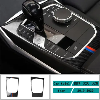 Carbon Fiber Auto Příslušenství, Vnitřní Ovládání Převodovky Shift Panel Kryt Střihu Samolepky Pro BMW G20 G28 350li 330D 335 2019 2020