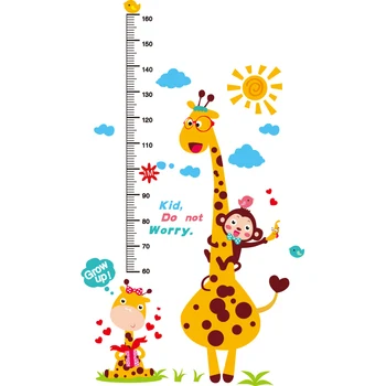 [SHIJUEHEZI] Žirafa Výšky Měření Samolepky na Zeď DIY Rakety Astronaut Zeď Obtisky pro dětský Pokoj Dětské Ložnice Dekorace
