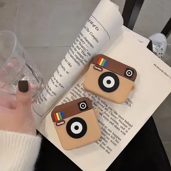 3D Instagram vtipné pouzdro na fotoaparát Bezdrátová Bluetooth Sluchátka Pouzdro pro AirPods pro 1 2 Křemíku Nabíjení Sluchátka, Krabice, Kryt fundas