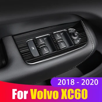 Pro Volvo XC60 2018 2019 2020 z Nerezové Oceli Auto Okno Přepnout Panel Upravit Kryt Čalounění Samolepky Proužky Obloha Příslušenství