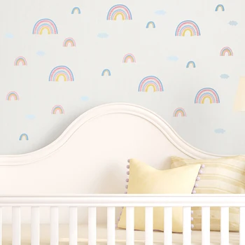 DIY Barevné Rainbow Cloud Zeď Nálepka dešťová Kapka Dítě dětský Pokoj Umění Obtisky Lepidlo Domů Školky Dekorativní Tapety