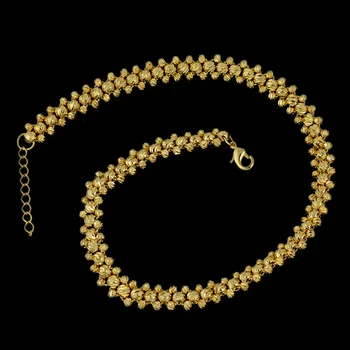 BPOYB 2021 Luxusní Pevné 24 Zlaté Barvy, Korálky, Náušnice, Náhrdelník, Náramek Módní Ženy Dubaj Svatební Šperky Set Bijoux v Pořádku
