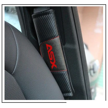 Pro Mitsubishi Asx 2ks Uhlíkových Vláken, Kůže Pronájem bezpečnostní Pás Kryt Auto bezpečnostní Pás Ramenní Podložky Car Styling