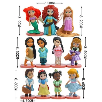 Disney 11ks/set Princezna, Akční Figurky, Hračky Rapunzel, Sněhurka, Popelka Bílý Sníh Víla, Rapunzel Panenka Dekorace Děti Dárek