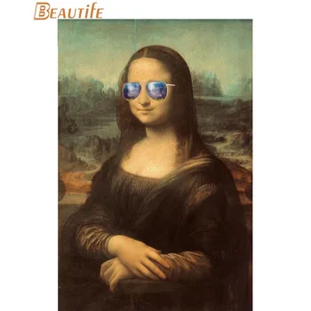 Nová Mona Lisa Plakát Hadřík Hedvábí Plakát Domácí Dekoraci Umění Tkaniny Plakát Tisk 30X45cm,40X60cm.50X75cm,60X90cm