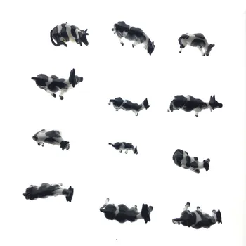 30ks Model Černá A Bílá Kráva Zvíře, Hračka, Dioráma Krajiny Ho N Měřítko Vlak Budovy Malování Železniční Barvy Hospodářských Zvířat