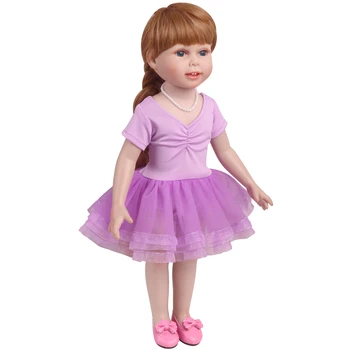 18 inch Girls panenka Balet bublina sukně šaty Americké novorozence oblečení, Dětské hračky vhodné 43 cm baby panenky c767