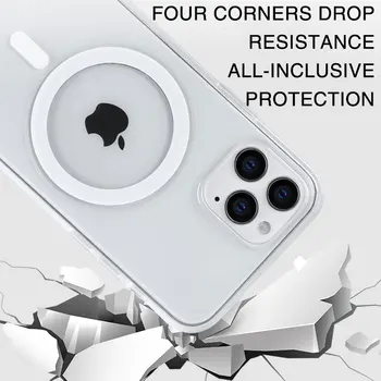 Vymazat Telefon Případ Pro iPhone 12 Pro Max 12 Mini Case Podpora Pro Bezdrátové Nabíjení Magsafe Luxusní Transparentní Zadní Kryt