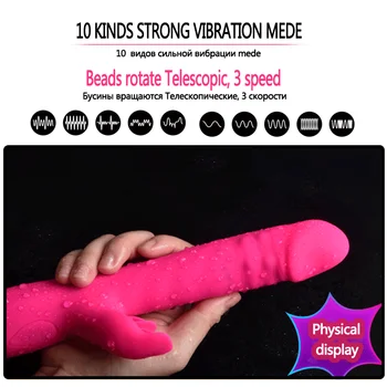 Králík Vibrátory Ženské G Spot Klitoris Vibrační Dildo USB Dobíjecí 10 Rychlostí Vibrací Sexuální Hračky pro Ženy, Muže, Anální Vaginální Vibrátor