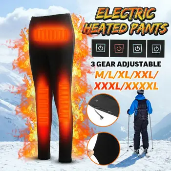 Elektrické Vyhřívané Kalhoty Muži Ženy Kalhoty USB Vrstva Elastický Topení Základnu Teplé