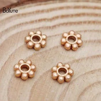 BoYuTe (1000 Ks/Lot) Kovové Slitiny 6MM Květ Volné Korálky DIY Ručně vyráběné Šperky Zjištění Komponenty
