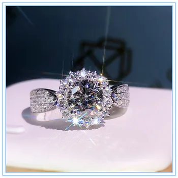 18K 750Au Zlata Moissanite Diamant Prsten D barva VVS S národní certifikát MO-H100103