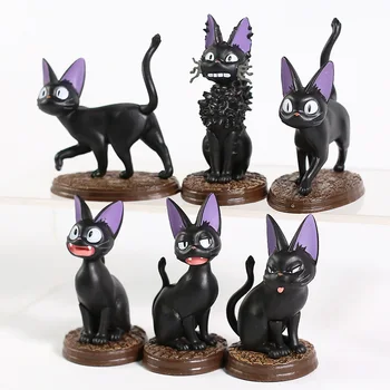 Doručovací Služba slečny Kiki Černé Kočky Jiji Min PVC Obrázek Sběratelskou Model Hračky 6ks/set