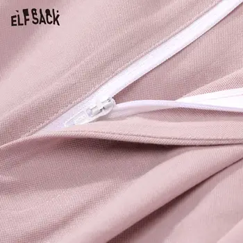 ELFSACK Černé Pevné Vysokým Pasem Smart Casual Ženy Harem Kalhoty 2020 Letní ELF Růžová Čistě korejský Styl Dámy Základní Denní Kalhot