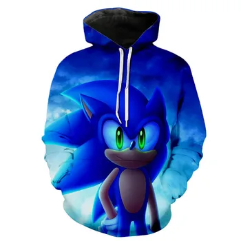 Děti kawaii anime Super Sonic print dětská 3d Mikiny Kreslený Ježek tepláková bunda Boys Děti dlouhý rukáv kabát 2020 nový kabát